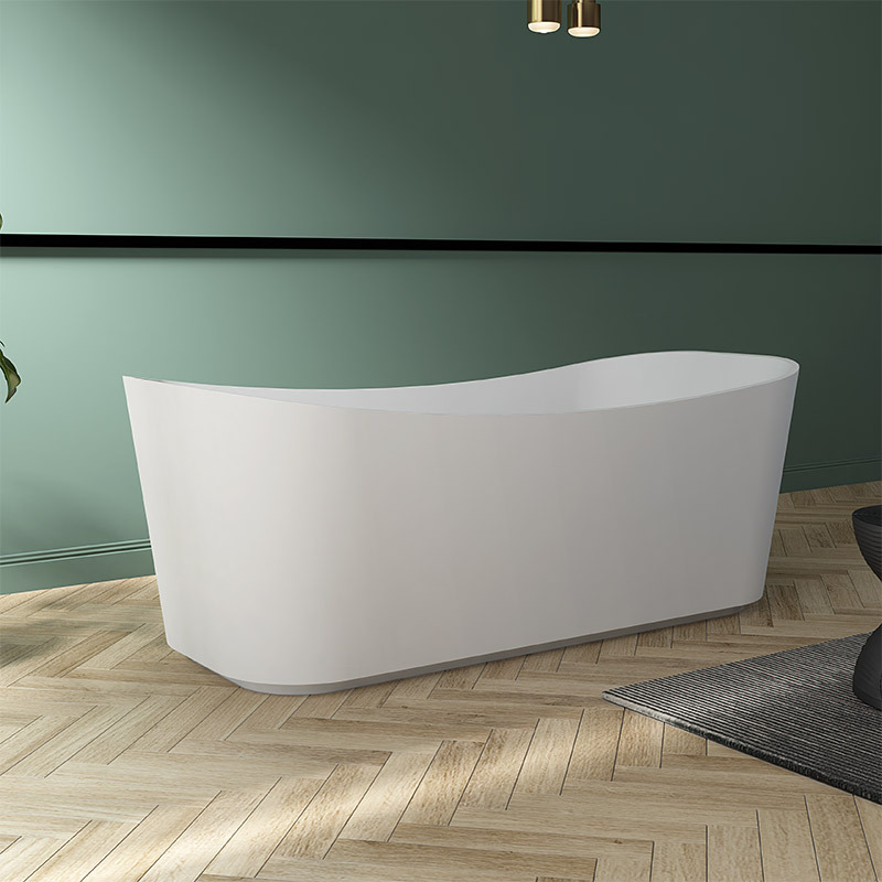High Quality Rectangle Freestanding Artificial Surface Illuminated Bathtub With Lights TW-8617