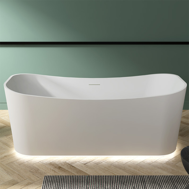 High Quality Rectangle Freestanding Artificial Surface Illuminated Bathtub With Lights TW-8617