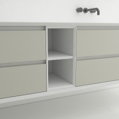 Supplier Double Under Counter Sink Floating Bathroom Vanity Cabinet TW-2805