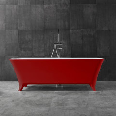 Quality Wholesale Unique Design Colorful Rectangle Freestanding Artificial Stone Bathtub XA-8812