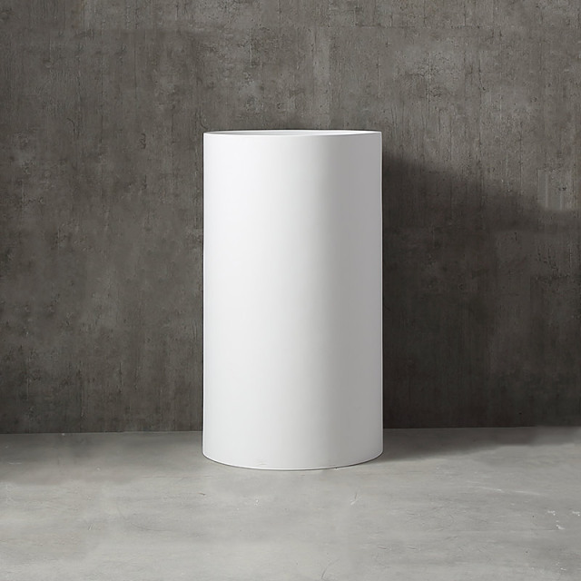 Supplier Round Cylinder Freestanding Artificial Stone Wash Hand Basin XA-Z08