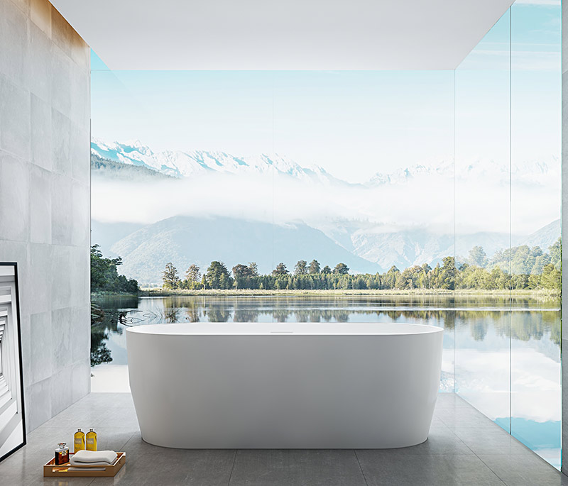 New Style White Oval Freestanding Acrylic Bathtub XA-131