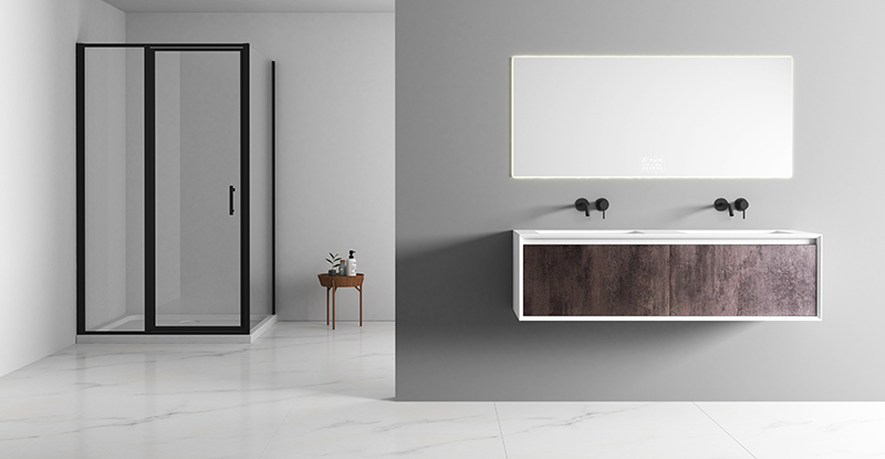 Double Under Counter Sink Floating Bathroom Vanity Cabinet TW-5102