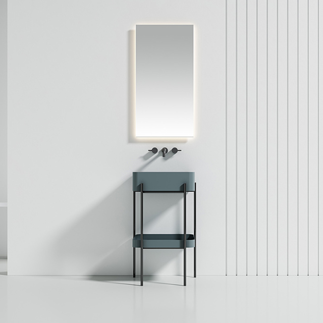Console Sink With Shelf Floor Bathroom Cabinet WBL-9701