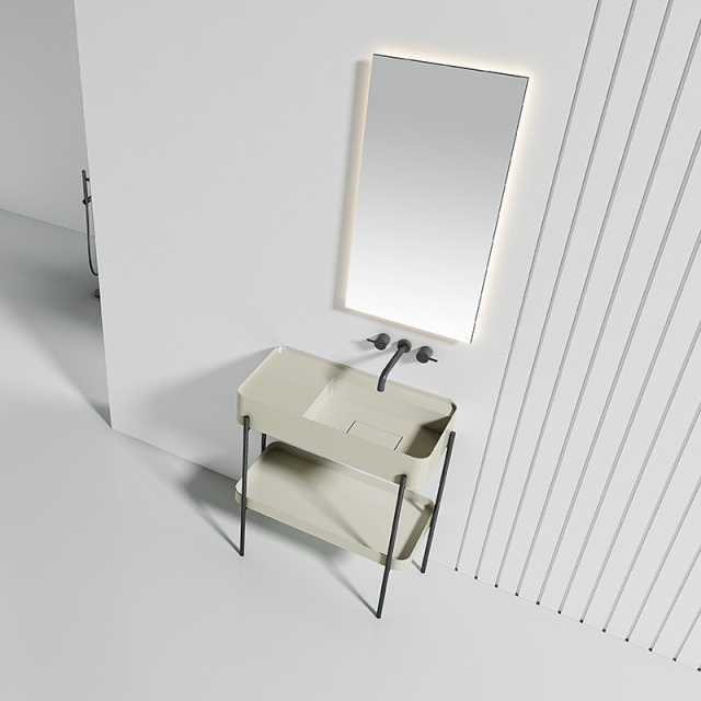 Console Sink With Shelf Freestanding Bathroom Cabinet WBL-9702