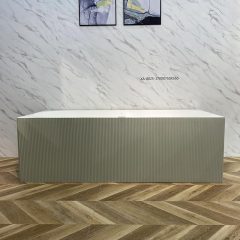 Wholesale Price Rectangle Vertical line Freestanding Groove Corian Bathtub XA-8825