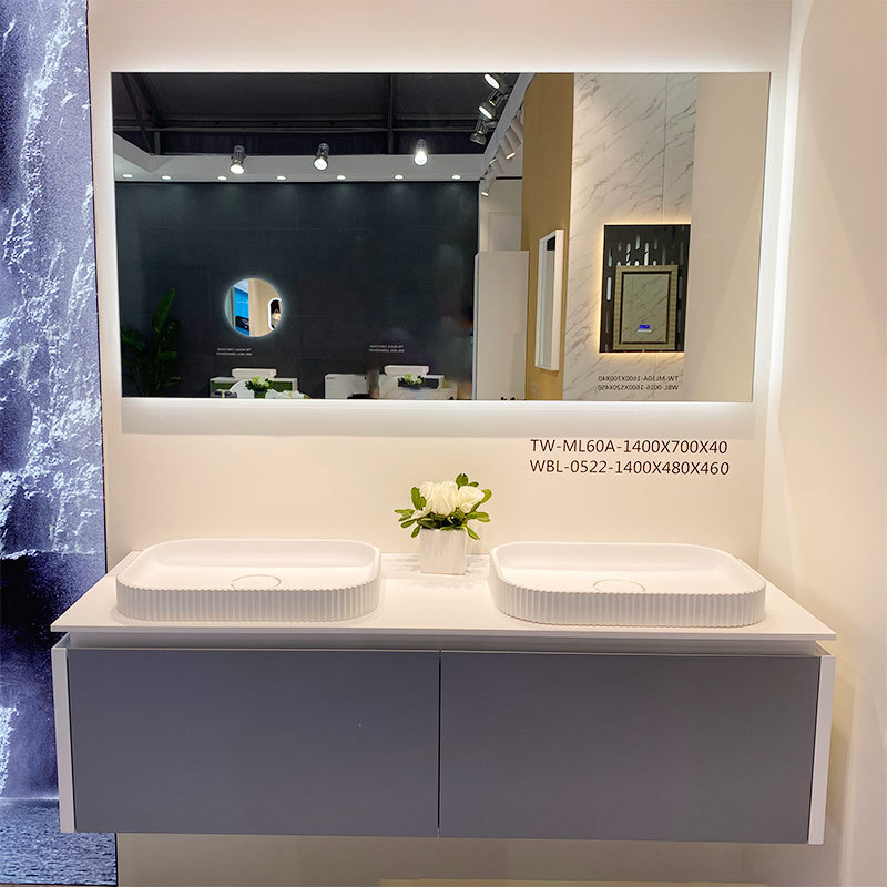 Wholesale High End Quality Double Counter Top Sink Floating Bathroom Vanity Cabinet WBL-0522
