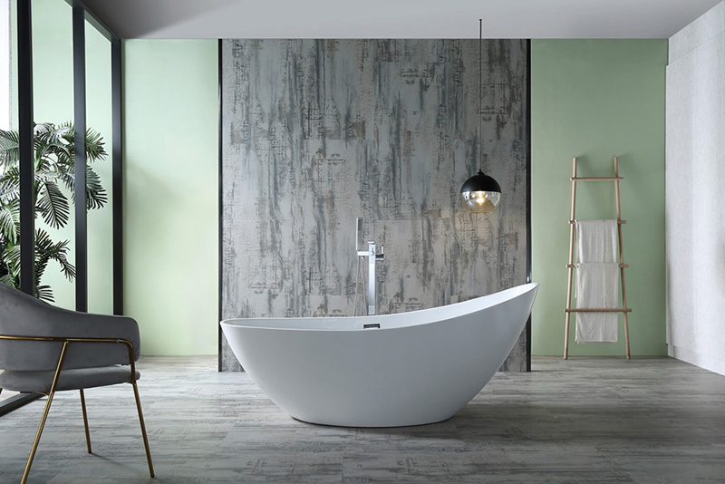 Moon-Shaped Colorful Freestanding Acrylic Bathtub XA-118