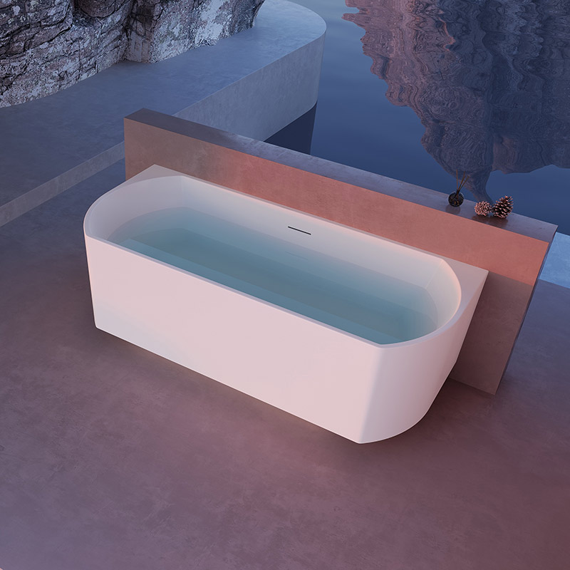 Back To Wall Freestanding Acrylic Bathtub TW-7763