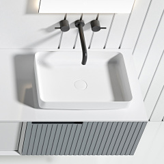 Wholesale High End Quality Rectangle Counter Top Vessel Solid Surface Wash Basin TW-A109