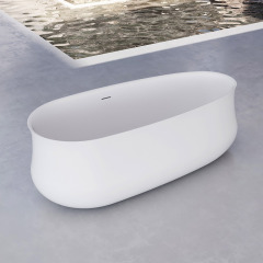 Modern Freestanding Oval Artificial Stone Bathtub TW-8105