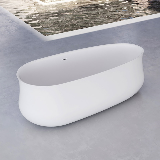 Modern Freestanding Oval Artificial Stone Bathtub TW-8105