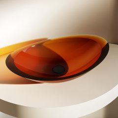 Hot Style Wholesale Above Counter Top Translucent Solid Surface Wash Hand Basin XA-A05T