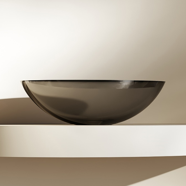 China Wholesale Factory Oval Above Counter Top Clear Resin Wash Basin XA-A62T