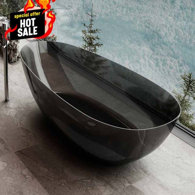 Wholesale High End Quality Freestanding Transparent Resin Bathtub XA-8866T