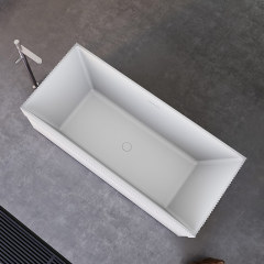 Rectangle Half Vertical Stripes Fluted Self Standing Acrylic Origami Bathtub TW-7105