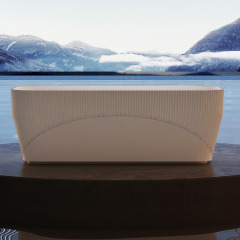 Factory Wholesale Rectangle Vertical Stripes Fluted Acrylic Bathtub TW-7182