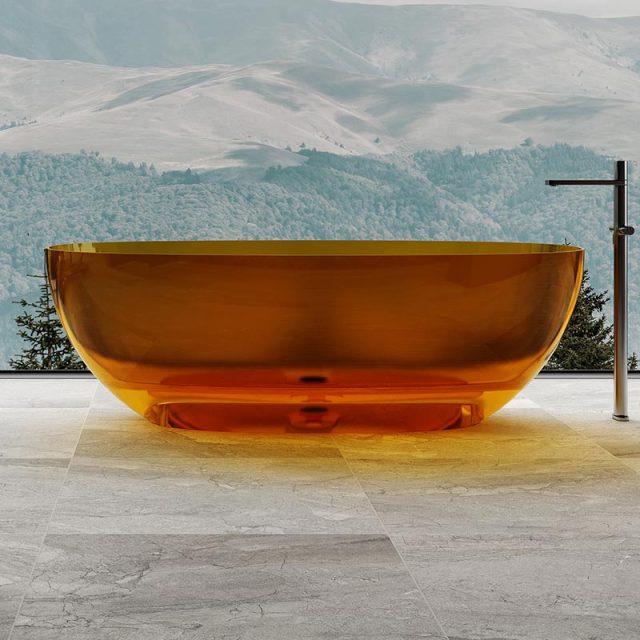 Factory Supply Quality Assurance Oval Freestanding Clear Resin Bathtub XA-8507T