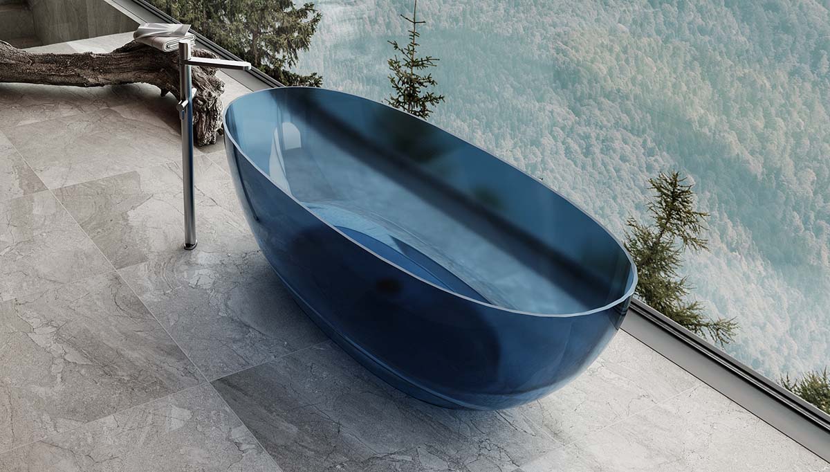 New Design Egg-Shaped Freestanding Clear Resin Bathtub XA-8507T