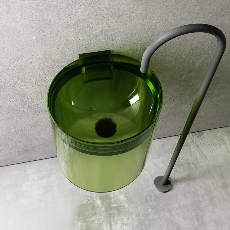 Transparent Freestanding Pedestal Sink Wall Mounted Wash Basin TW-Z509T