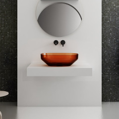 Supplier Above Counter Top Transparent Wash Sink TW-A103T