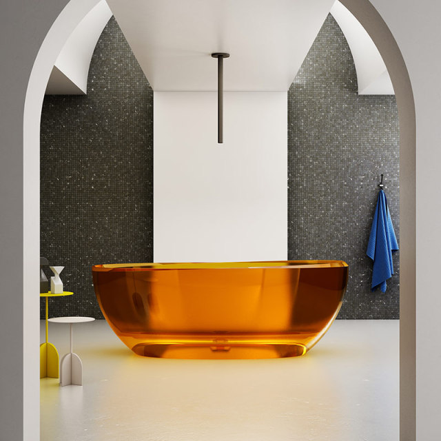 Supplier Egg-Shaped Stone Resin Transparent Bathtub XA-8817T