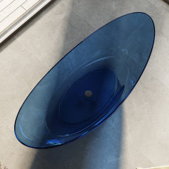 Supplier Moon Shape Freestanding Transparent Artificial Stone Bathtub TW-8618T