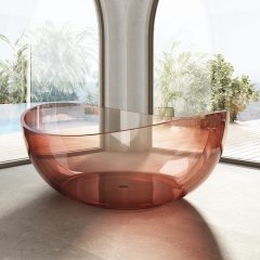 Exporter Freestanding Transparent Artificial Stone Bathtub TW-8666T