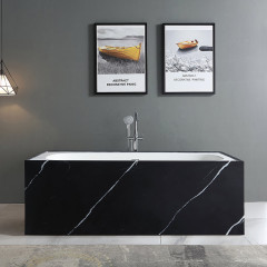 Colorful Rectangle Textured Stone Freestanding Artificial Stone Bathtub SW-6601