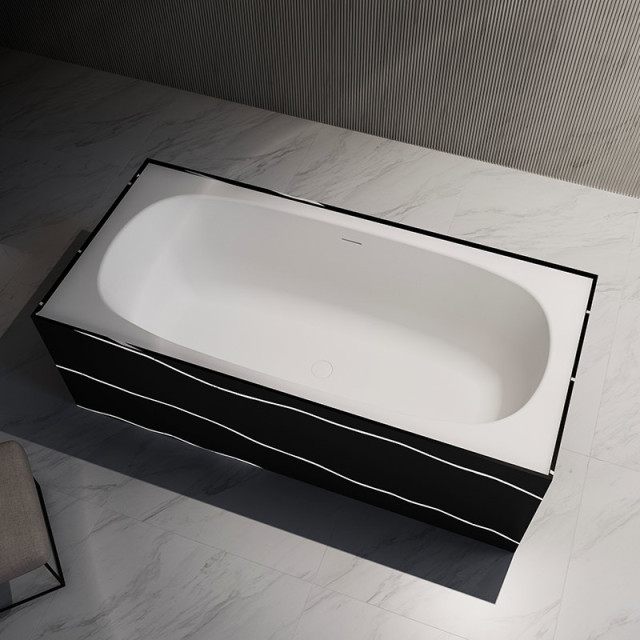 Colorful Rectangle Textured Stone Freestanding Artificial Stone Bathtub SW-6601