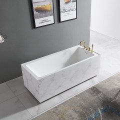 Textured Stone Freestanding Solid Surface Bathtub SW-6501