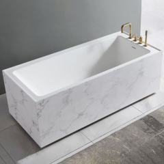 Textured Stone Freestanding Solid Surface Bathtub SW-6501