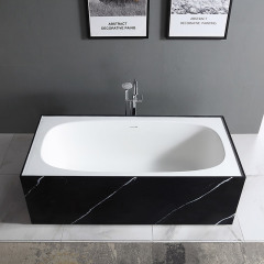 Colorful Rectangle Textured Stone Freestanding Artificial Stone Bathtub SW-6601