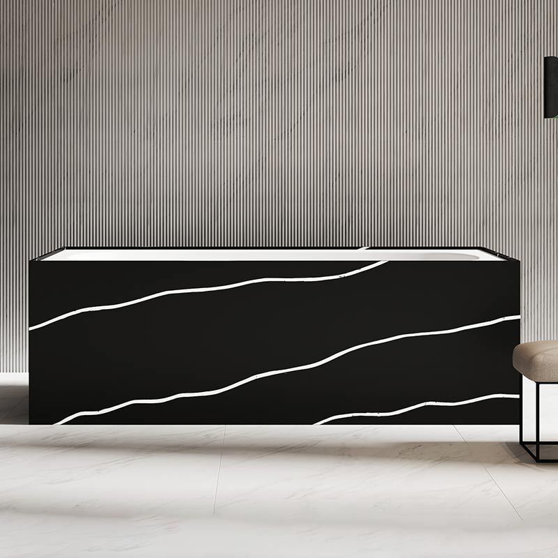 Colorful Rectangle Textured Stone Freestanding Artificial Stone Bathtub SW-6601