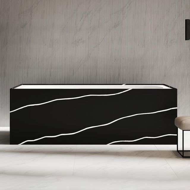 Colorful Rectangle Textured Stone Freestanding Artificial Stone Bathtub SW-6601