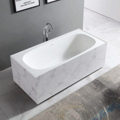 Colorful Rectangle Textured Stone Freestanding Artificial Stone Bathtub SW-6601