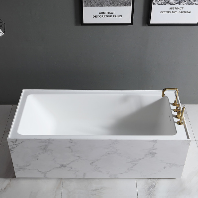 Textured Stone Freestanding Solid Surface Bathtub SW-6501