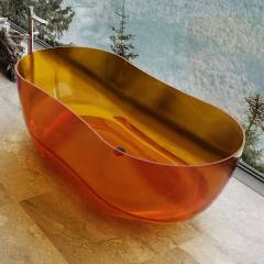 Manufacturer Freestanding Transparent Solid Surface Hourglass Bathtub TW-8603T