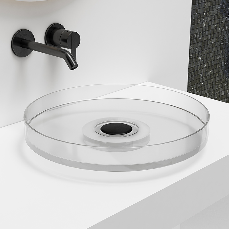 Above Counter Top Transparent Artificial Stone Wash Sink XA-A59T