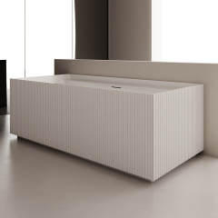 China Wholesale Factory Rectangle Self Standing Acrylic Fluted Bathtub TW-7135