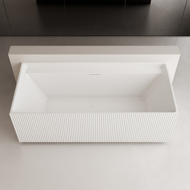 China Wholesale Factory Rectangle Self Standing Acrylic Fluted Bathtub TW-7135