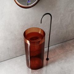 Factory Supply Quality Assurance Transparent Freestanding Bathroom Wash Basin TW-Z203T