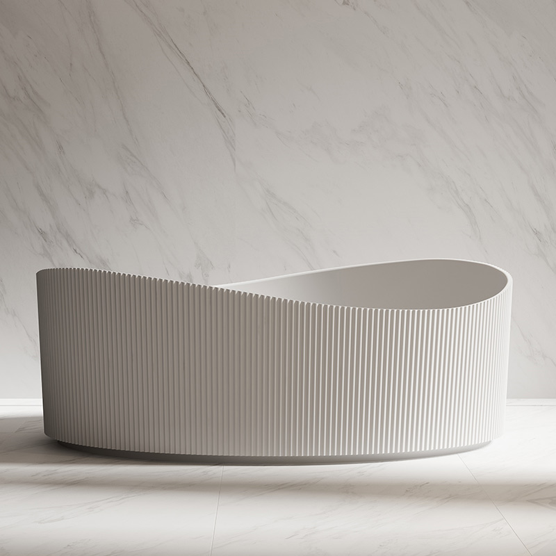 Unique Design Fluted Freestanding V-Groove Acrylic Bathtub TW-7190