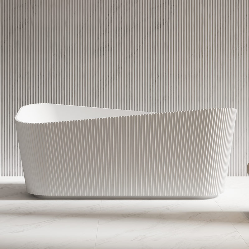Unique Design Fluted Freestanding V-Groove Acrylic Bathtub TW-7191