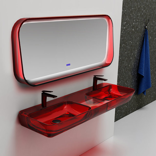 Wholesale High End Quality Transparent Wall Mounted Wash Basin TW-G203T