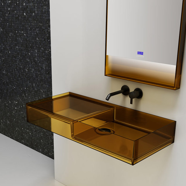 Popular Wholesale Designer Wall Hung Clear Resin Wash Sink TW-G801T