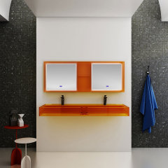 Hot Style Wholesale Transparent Wall Hung Bathroom Basin TW-G211T