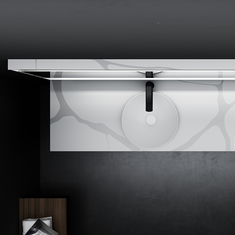 Factory Wholesale Single Counter Top Sink Wall Mounted Solid Surface Bathroom Cabinet TW-5816