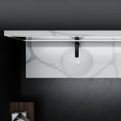 Factory Wholesale Single Counter Top Sink Wall Mounted Solid Surface Bathroom Cabinet TW-5816