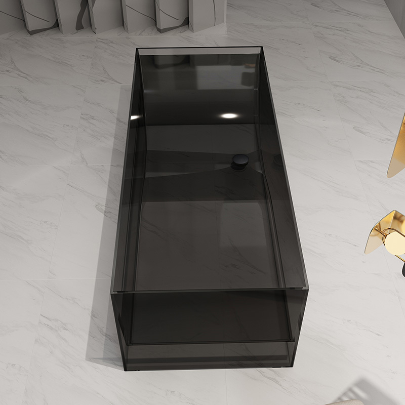 Modern Design See-Through Freestanding Transparent Resin Bathtub TW-8572T